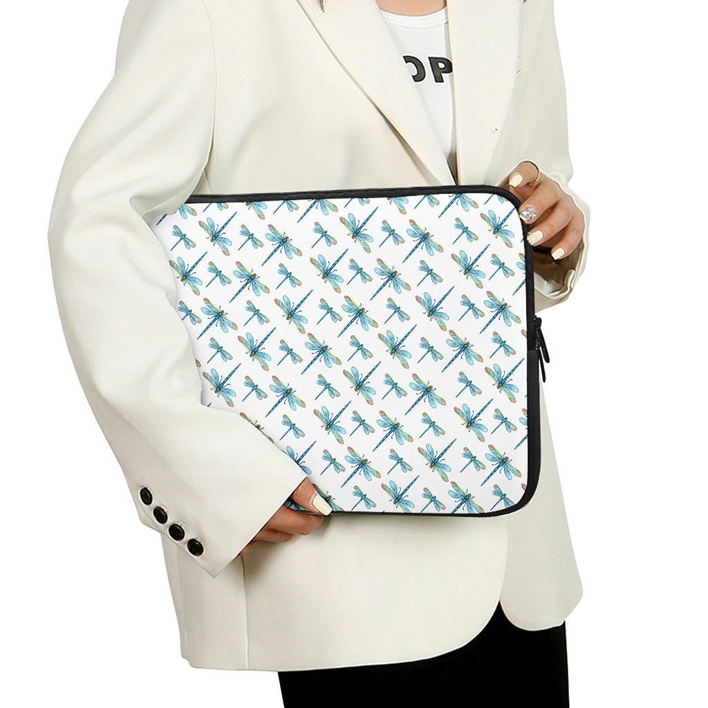 Watercolor Dragonfly Pattern Print Laptop Sleeve