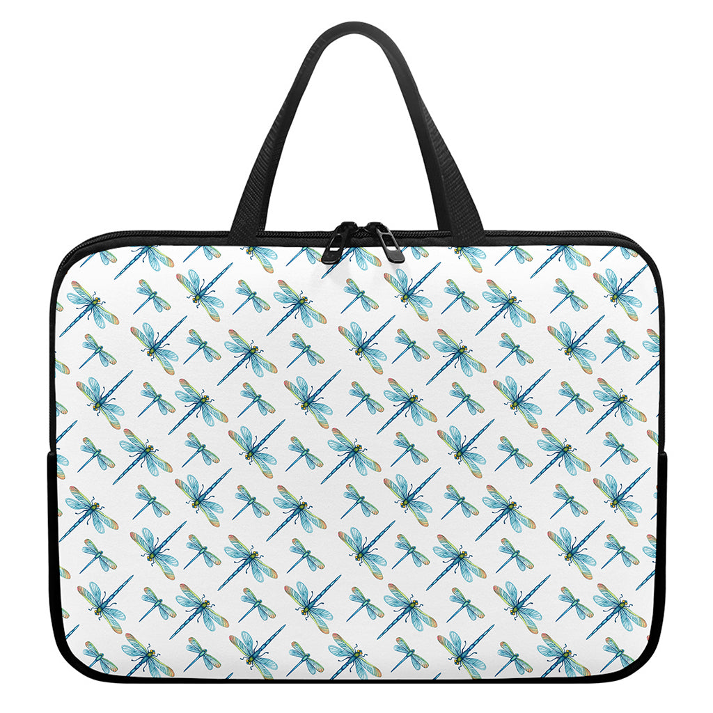 Watercolor Dragonfly Pattern Print Laptop Sleeve With Handle