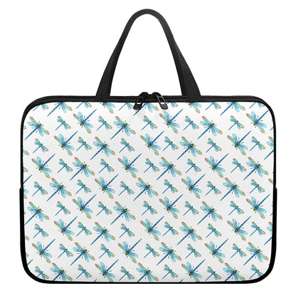 Watercolor Dragonfly Pattern Print Laptop Sleeve With Handle