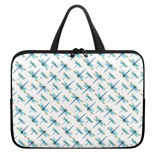 Watercolor Dragonfly Pattern Print Laptop Sleeve With Handle