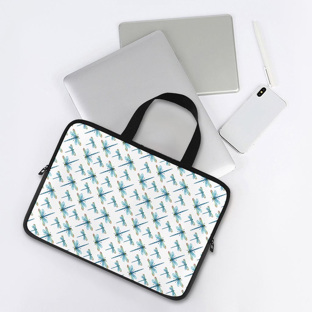 Watercolor Dragonfly Pattern Print Laptop Sleeve With Handle