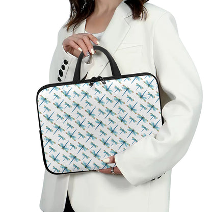 Watercolor Dragonfly Pattern Print Laptop Sleeve With Handle