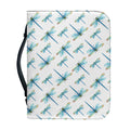 Watercolor Dragonfly Pattern Print Leather Bible Cover