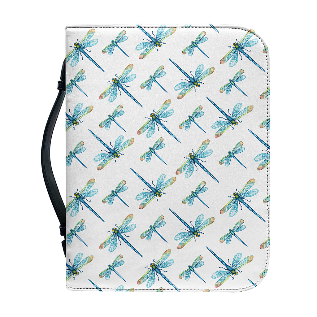 Watercolor Dragonfly Pattern Print Leather Bible Cover