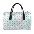 Watercolor Dragonfly Pattern Print Leather Duffel Bag