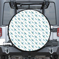 Watercolor Dragonfly Pattern Print Leather Spare Tire Cover