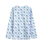 Watercolor Dragonfly Pattern Print Long Sleeve Short Coat
