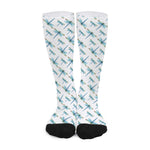 Watercolor Dragonfly Pattern Print Long Socks