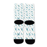 Watercolor Dragonfly Pattern Print Long Socks
