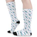 Watercolor Dragonfly Pattern Print Long Socks
