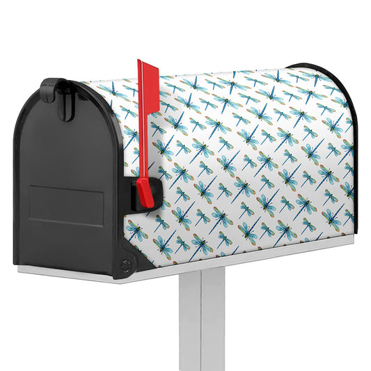 Watercolor Dragonfly Pattern Print Mailbox Cover