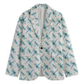 Watercolor Dragonfly Pattern Print Men's Blazer