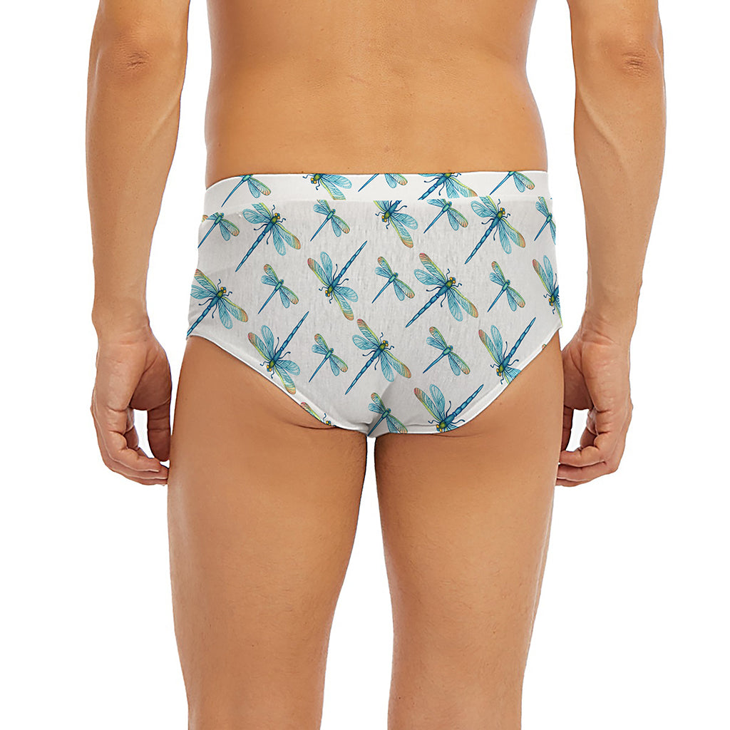 Watercolor Dragonfly Pattern Print Men's Briefs