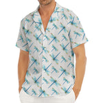 Watercolor Dragonfly Pattern Print Men's Deep V-Neck Shirt