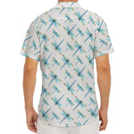 Watercolor Dragonfly Pattern Print Men's Deep V-Neck Shirt