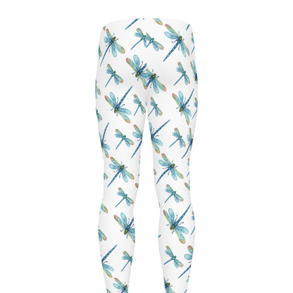 Watercolor Dragonfly Pattern Print Men's leggings