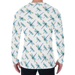 Watercolor Dragonfly Pattern Print Men's Long Sleeve T-Shirt