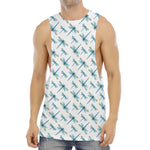 Watercolor Dragonfly Pattern Print Men's Muscle Tank Top