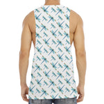 Watercolor Dragonfly Pattern Print Men's Muscle Tank Top