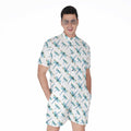 Watercolor Dragonfly Pattern Print Men's Romper
