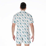 Watercolor Dragonfly Pattern Print Men's Rompers