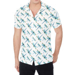 Watercolor Dragonfly Pattern Print Men's Shirt