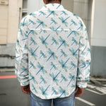 Watercolor Dragonfly Pattern Print Men's Shirt Jacket