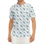 Watercolor Dragonfly Pattern Print Men's Short Sleeve Rash Guard