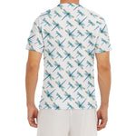 Watercolor Dragonfly Pattern Print Men's Short Sleeve Rash Guard