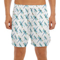 Watercolor Dragonfly Pattern Print Men's Split Running Shorts