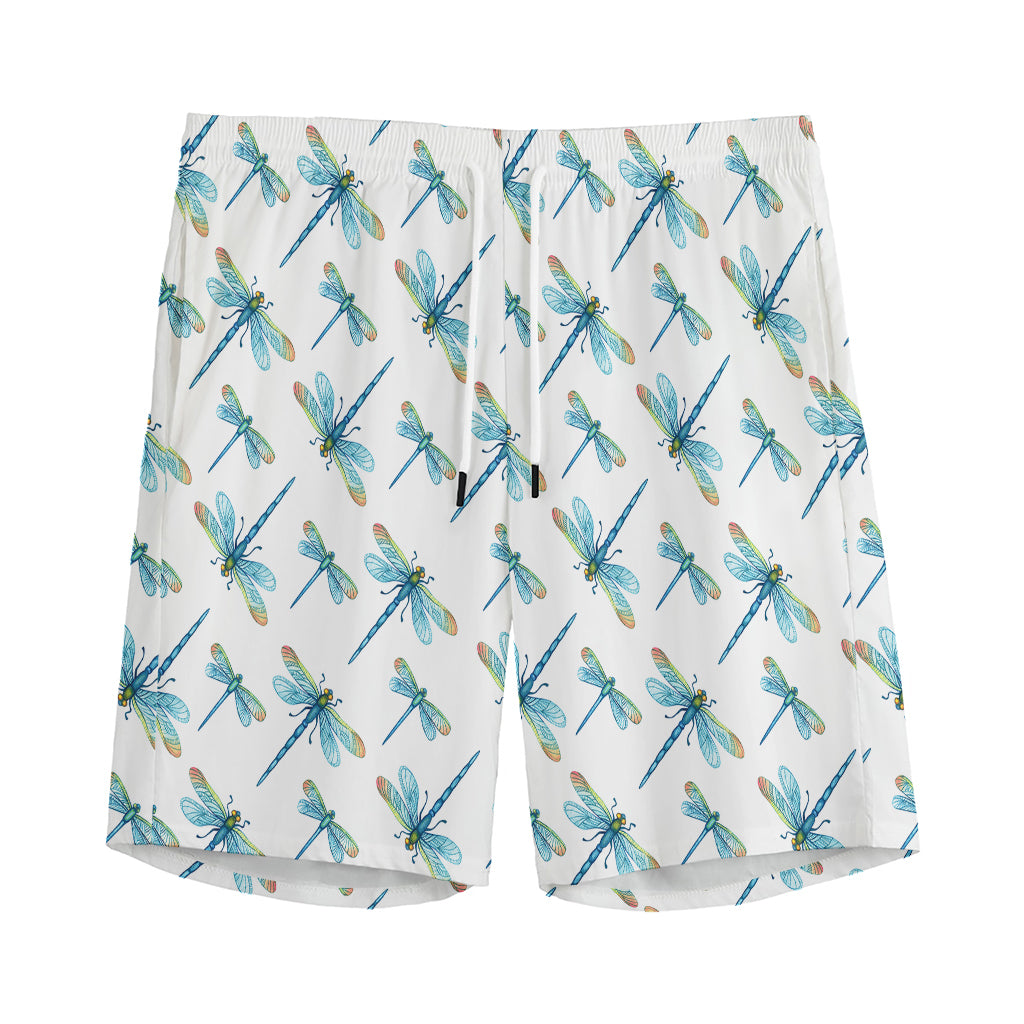 Watercolor Dragonfly Pattern Print Men's Sports Shorts