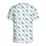 Watercolor Dragonfly Pattern Print Men's Sports T-Shirt