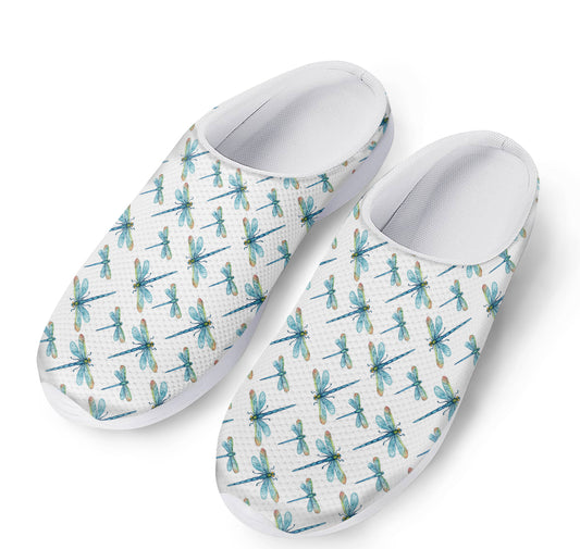 Watercolor Dragonfly Pattern Print Mesh Casual Shoes
