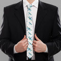 Watercolor Dragonfly Pattern Print Necktie