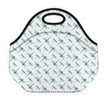 Watercolor Dragonfly Pattern Print Neoprene Lunch Bag