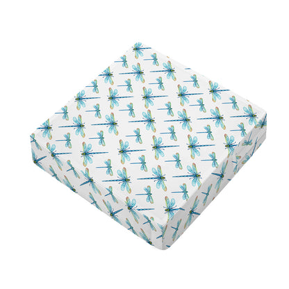 Watercolor Dragonfly Pattern Print Outdoor Seat Cushion Cover