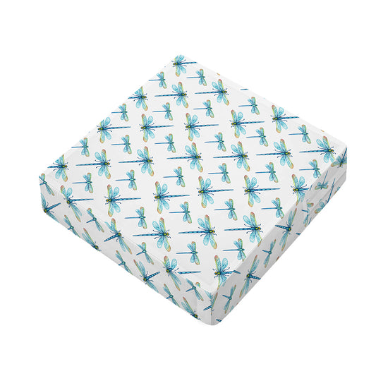 Watercolor Dragonfly Pattern Print Outdoor Seat Cushion Cover