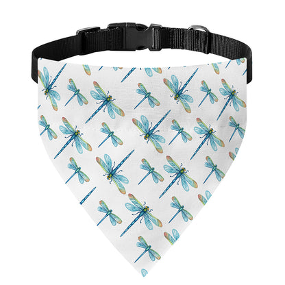 Watercolor Dragonfly Pattern Print Over The Collar Dog Bandana