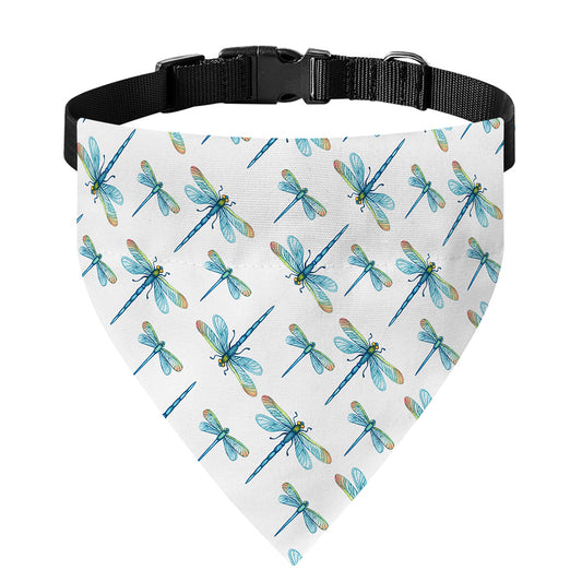 Watercolor Dragonfly Pattern Print Over The Collar Dog Bandana
