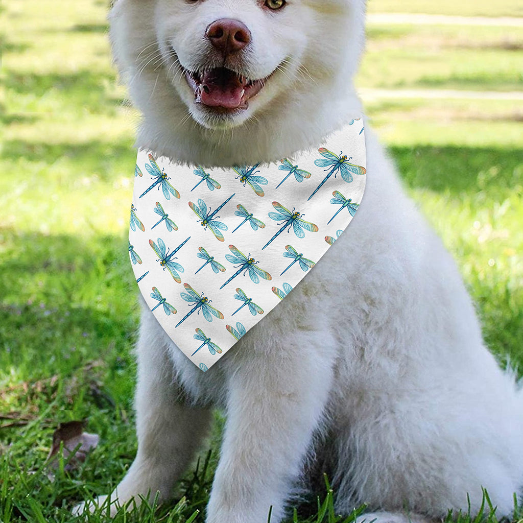 Watercolor Dragonfly Pattern Print Over The Collar Dog Bandana