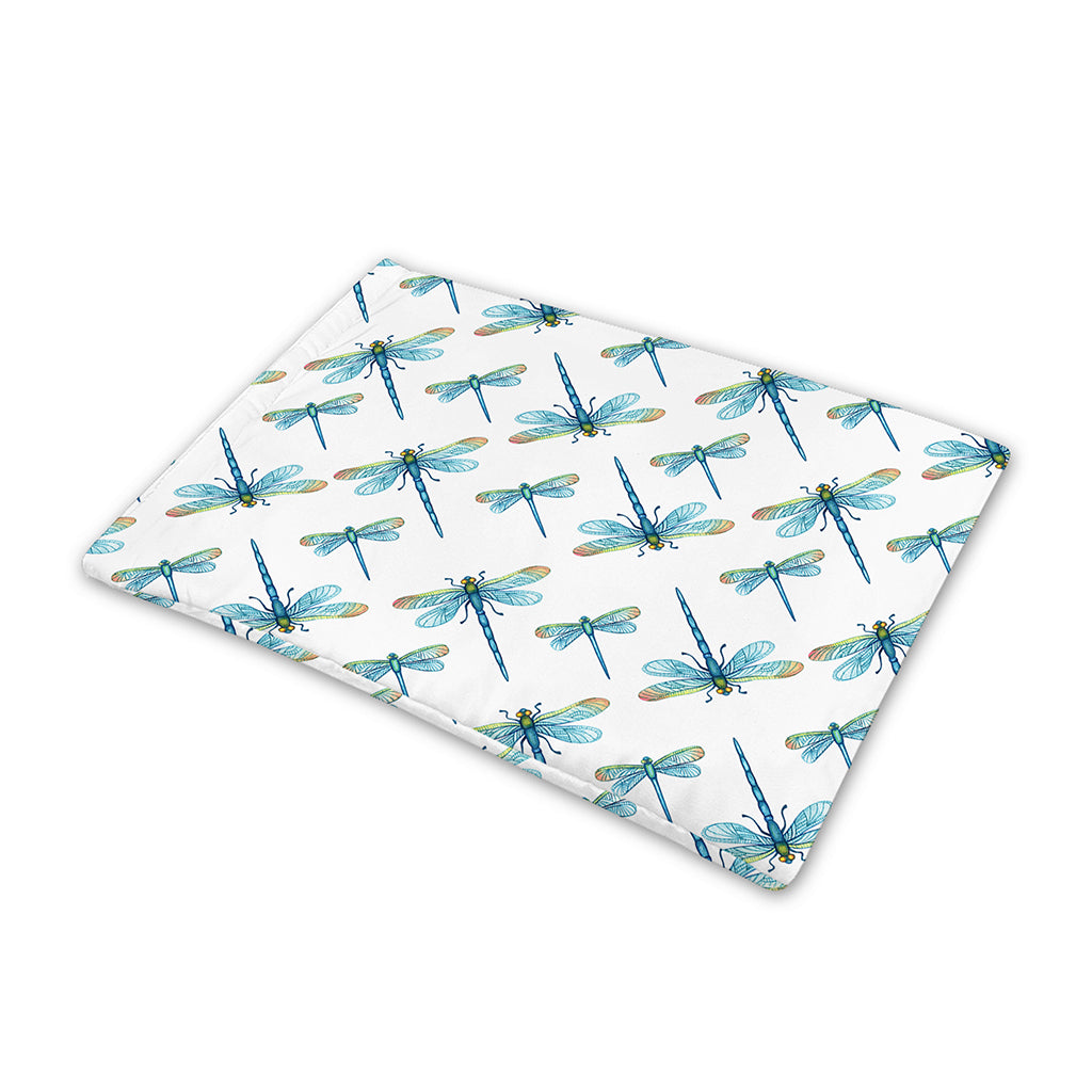 Watercolor Dragonfly Pattern Print Pet Cooling Mat Cover