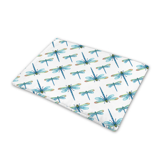 Watercolor Dragonfly Pattern Print Pet Cooling Mat Cover