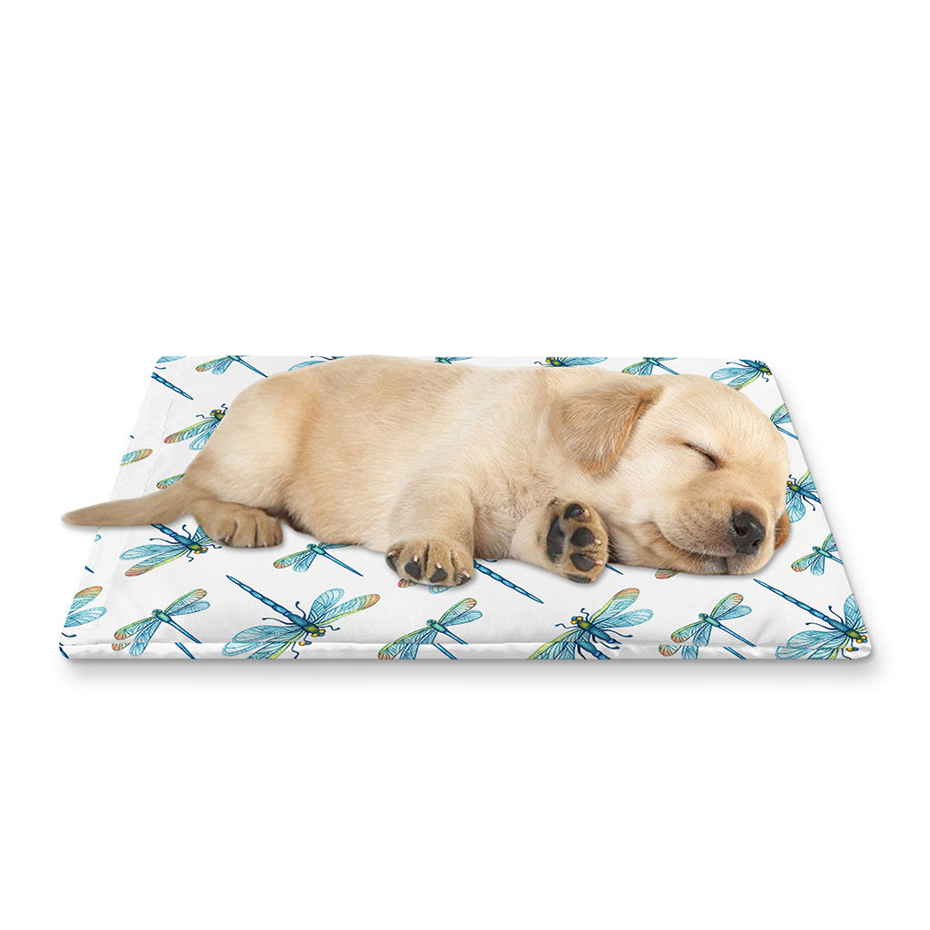 Watercolor Dragonfly Pattern Print Pet Cooling Mat Cover