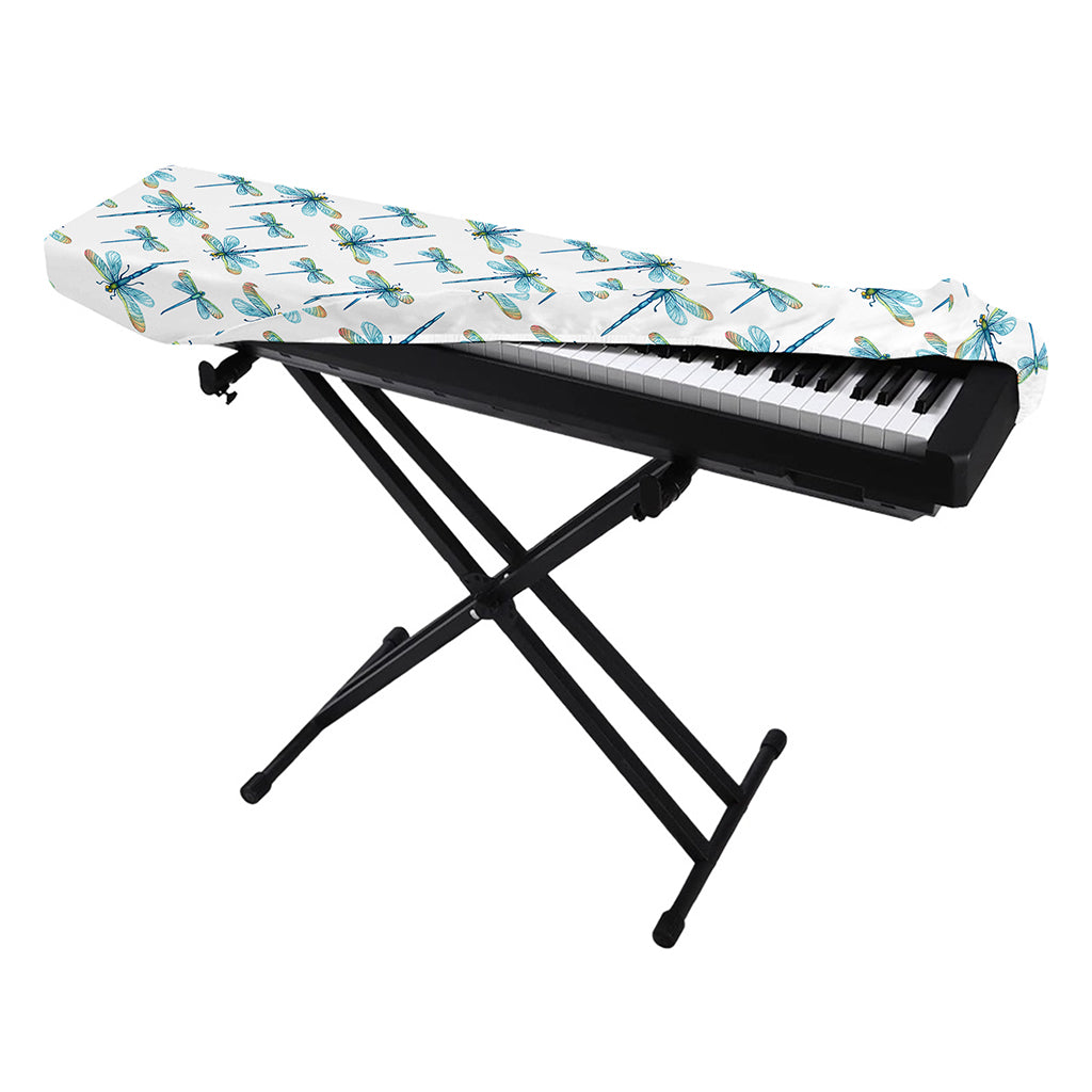 Watercolor Dragonfly Pattern Print Piano Keyboard Cover
