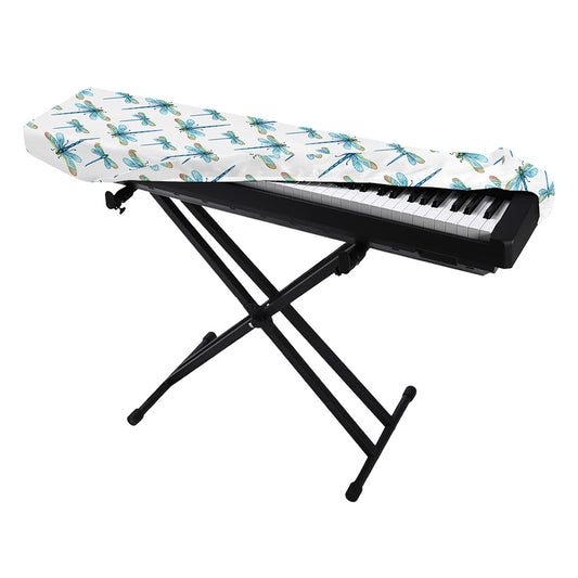 Watercolor Dragonfly Pattern Print Piano Keyboard Cover