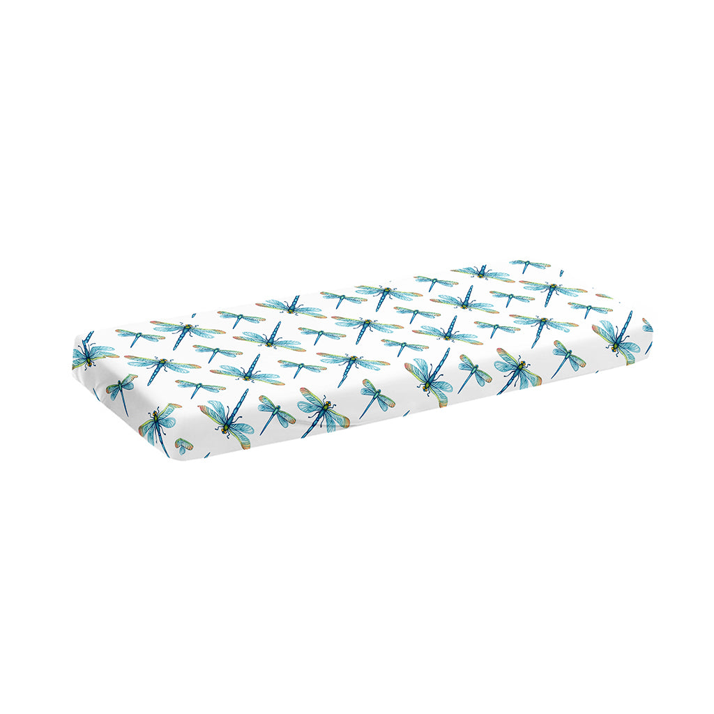 Watercolor Dragonfly Pattern Print Piano Keyboard Cover