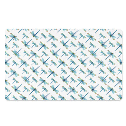 Watercolor Dragonfly Pattern Print Polyester Doormat