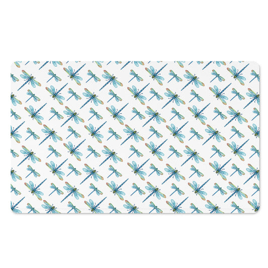 Watercolor Dragonfly Pattern Print Polyester Doormat