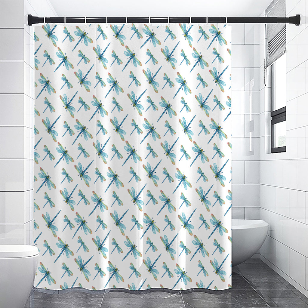 Watercolor Dragonfly Pattern Print Premium Shower Curtain