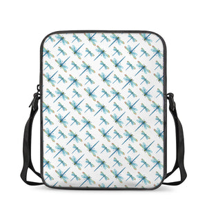 Watercolor Dragonfly Pattern Print Rectangular Crossbody Bag